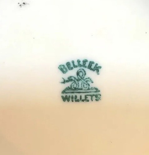 WILLETS Belleek Marked Art Deco MCM Boho Classic Vase Art Cream Blue Red Gold - Picture 5 of 12