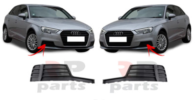 Für Audi A3 8V Hatchback 16-19 Neu Vorne Stoßstange Nebellicht Schwarz Paar Set