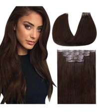 9A Remy Dark Brown Human Hair Extension. 22in 150g 7pcs