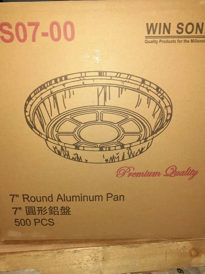7" Round Aluminum Foil Take-Out Pan 500 Bulk Pack - Disposable Tin Containers - Image 2 of 3