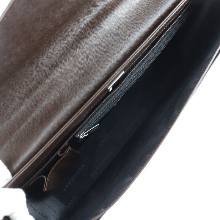 Super  BURBERRY Briefcase WB5043 Business Bag Lea… - image 8