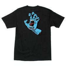 Santa Cruz SCREAMING HAND Skateboard T Shirt BLACK