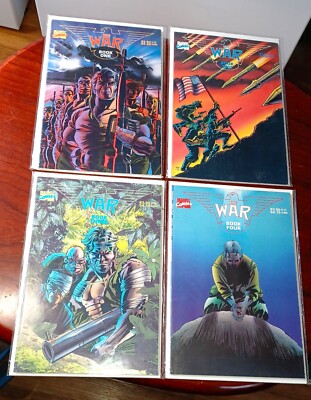 The War Lot of 4 Comic Books 1989 1990 Set #1 #2 #3 #4 Marvel Bagged ...