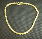 Trifari Vintage Rope Twist Bracelet Gold tone Link 7" C Clasp Costume Jewelry