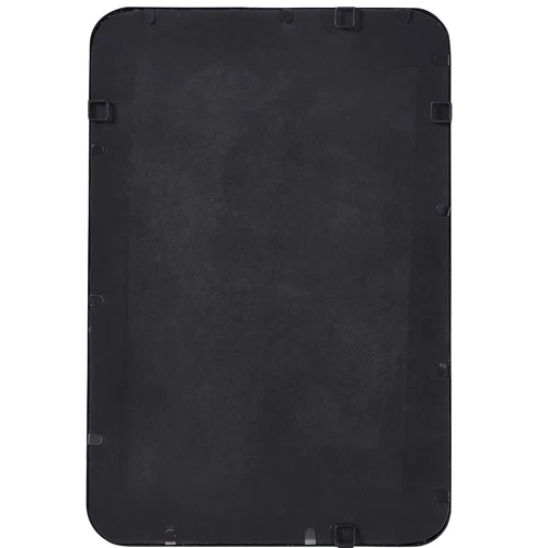 Minimalist Rustic Black Metal Wall Mirror | 30" Thin Frame Curved Edge Vanity - Picture 7 of 7