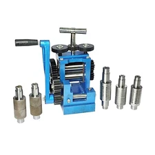 Jewelry Mini Rolling Mill Tool With 7 Rollers - Plain, Wire & Pattern Rollers