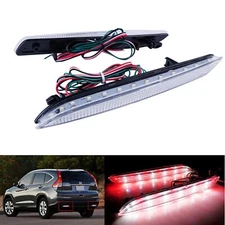 2x Clear Lens LED Bumper Reflector Backup Brake Lights For 2012-2014 Honda CR-V