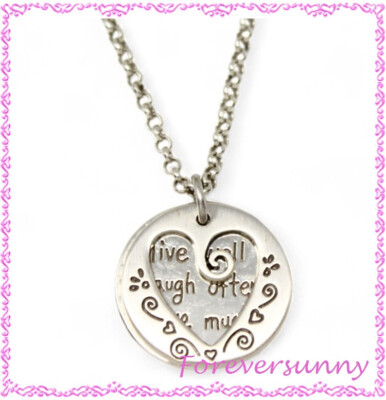 Brighton Heart Live well laugh often love much Quote Pendant Necklace
