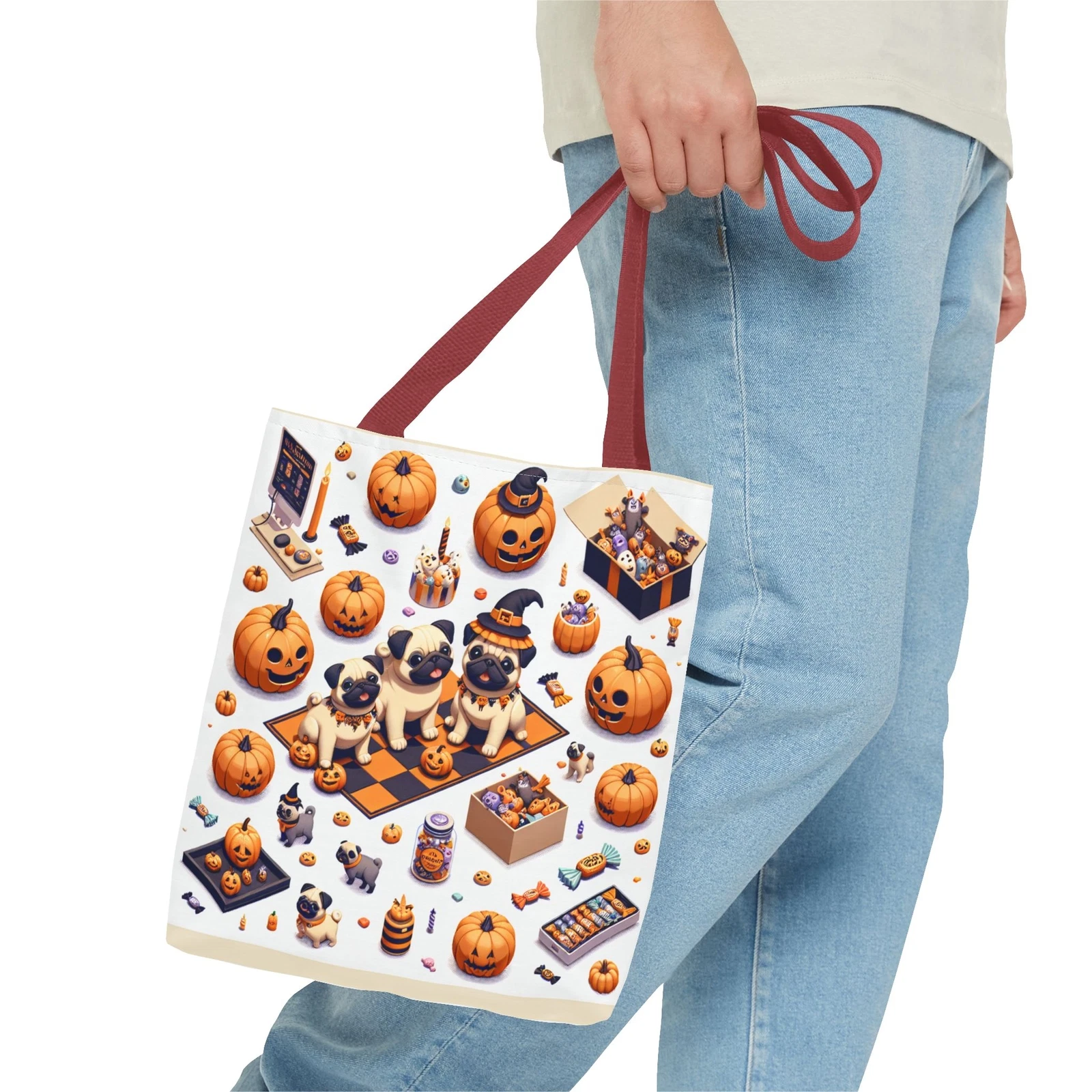 Halloween and Pugs Tote Bag