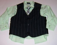 HOLIDAY EDITIONS 3pc Set Button Down Shirt/Vest/Tie BOYS SIZE 4/4T