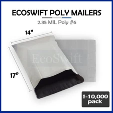 1-10000 14 x 17 "EcoSwift" Poly Mailers Envelopes Plastic Shipping Bags 2.35 MIL