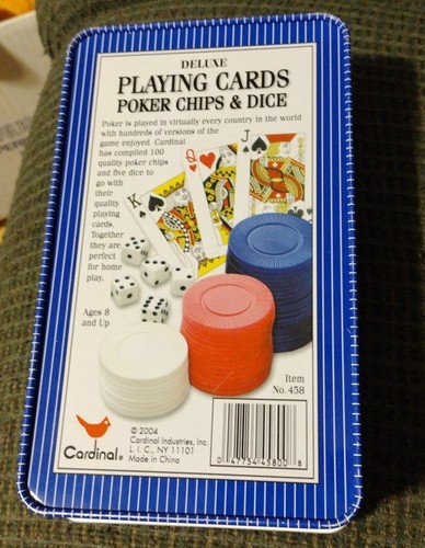 Playing Cards Poker Chips Dice Cardinal 2004 Texas Hold Em Great Gift & Dominos - Picture 2 of 6