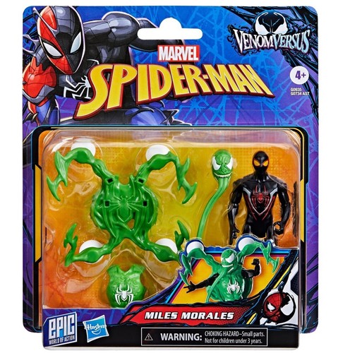 Hasbro Marvel Spider-Man Miles Morales - Action Figure Deluxe 10 Cm Con Accessori Venom - Serie Epic World Of Action