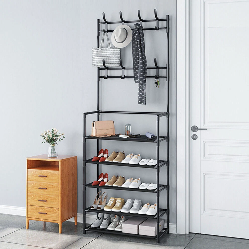 Metal Shoe Storage Rack, Simple Installation Free Standing Shoe