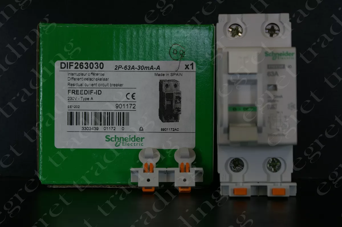 Interrupteur Différentiel 63a Type Ac Schneider Schneider 2P 63A 30mA RCD RCCB DIF 263030 FREEDIF ID- TESTED | eBay