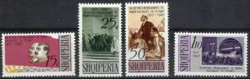 ALBANIA 1967 - “50 Anniversary of the October Revolution” - Set MNH