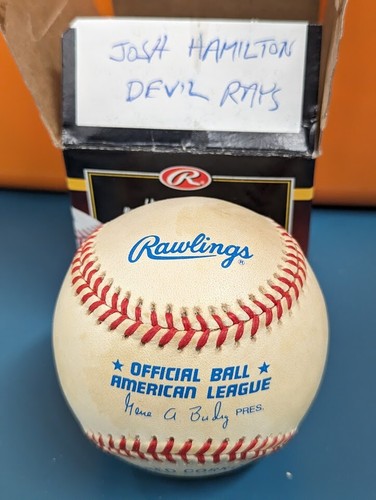 Josh Hamilton Devil Rays Autographed Signed Official MLB League Baseball - Picture 2 of 2