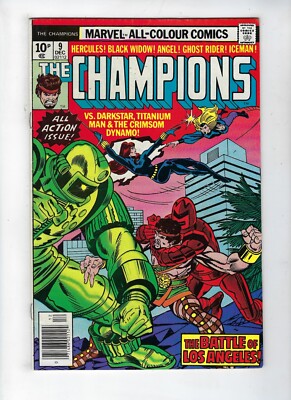The Champions # 9 Marvel Comics The Battle of Los Angeles Dec 1976 VF