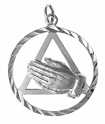 Anonyme Alkoholiker handgefertigter Symbol Anhänger, #25-4 groß, Sterlingsilber
