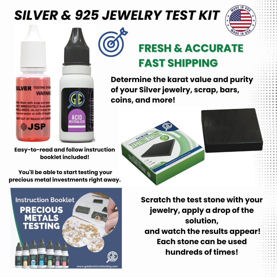 Silver 925 Testing Kit Neutralizer Solution Acid Scratch Stone Test Authenticity