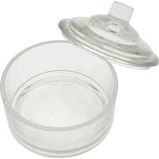 Watchmakers Alcohol  Benzene Glass Cup Jewelers Jar w/ Lid 3"