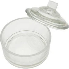 Watchmakers Alcohol &  Benzene Glass Cup Jewelers Jar w/ Lid 3"