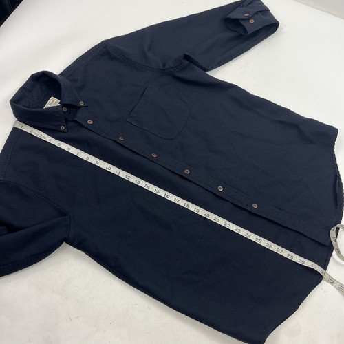 LL Bean Navy Blue 100% Wool Long Sleeve Button Down Shirt Size Medium - Picture 8 of 8