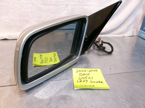 04 05 BMW 645Ci Left Side Door Mirror OEM Silver with Puddle Lamp 11 Wire - Picture 2 of 18