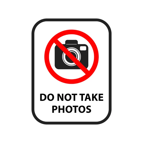 No Photos Photograph Notice Safety Self Adhesive Vinyl Waterproof Sticker