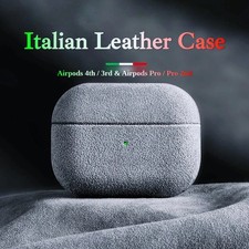 Italian Suede Leather Case for Wireless Earbuds Premium Leather Cover, All-Inc