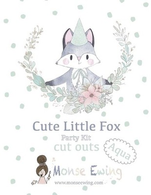 Cute Little Fox Aqua: Party Kit cut outs by Monse Ewing Paperback Book