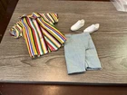Vintage Mattel Barbie Ken Doll Clothes Shirt Shorts Shoes Set Lot