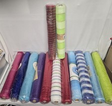 Deco Mesh Wreath Crafting Lot Of 14 Green Blue Purple Pink Gold Red White  Blue