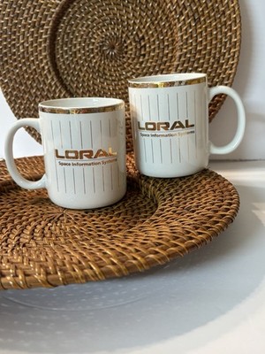 Set Of 2 Vintage Lorel Space Information systems Coffee Cups, Used