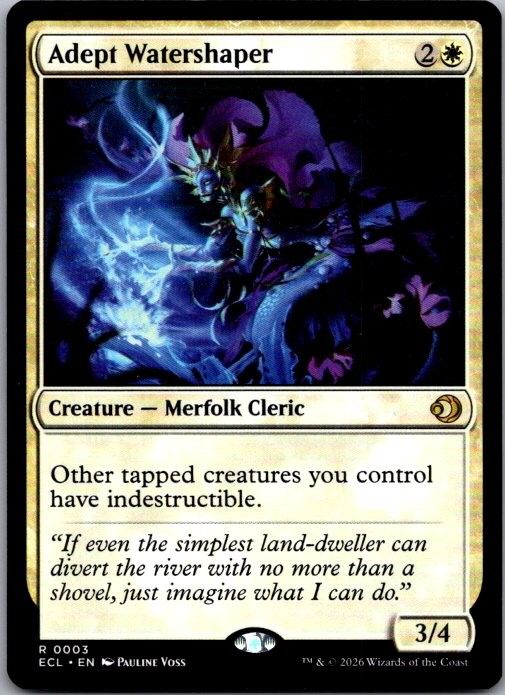 Adept Watershaper 3 Rare Lorwyn Eclipsed Magic: The Gathering Near Mint