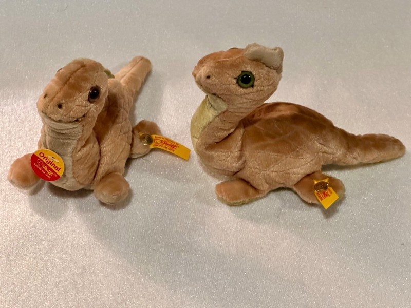 Steiff Mini Dinosaurs 2001 14-15cm Ean's 089411 & 089435