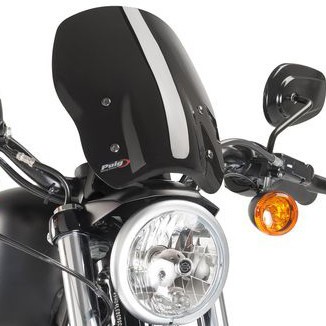 Puig - 9283N - Windscreen Naked New Gen Black `04-UP XL (EX 48) - Harley