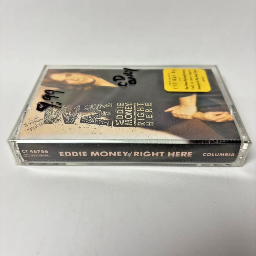 Eddie Money - Right Here - 1991 Cassette - Mint, SEALED w/Hype Sticker - Image 2 of 3