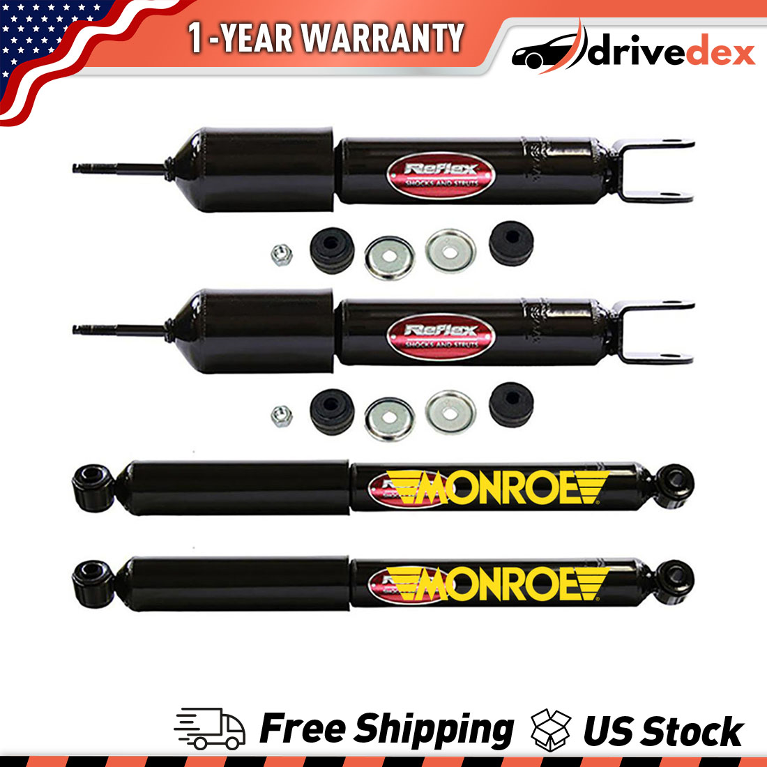 Monroe Shock Absorber Set Fits 2000 GMC Yukon & Yukon XL 1500 Front Rear
