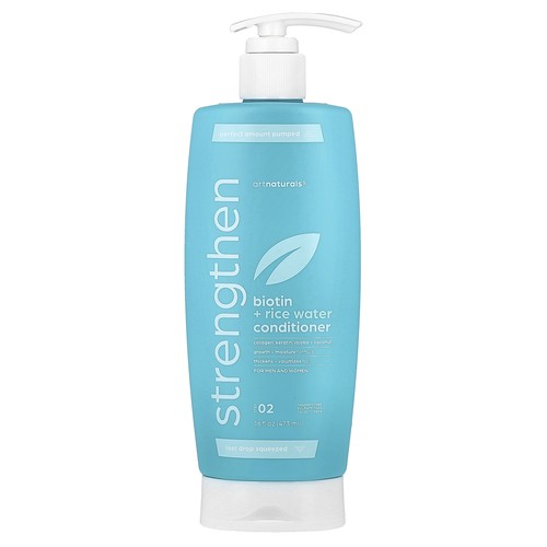 Biotin + Rice Water Strengthen Conditioner, For Men and Women, Step 02, 16 fl oz