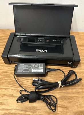 #ad Epson Workforce WF 100 Portable Wireless Inkjet Printer Model B581A Black Small $42.99