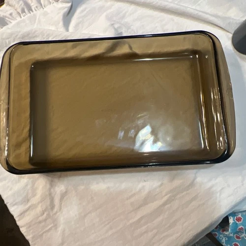 Vintage Pyrex Corning Baking Casserole Dish 232N Brown Amber 28x18x4cm Has Chip