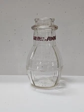 Rare Adohr Golden Guernsey Milk Bottle Grenade Round Maroon Half Pint 1960