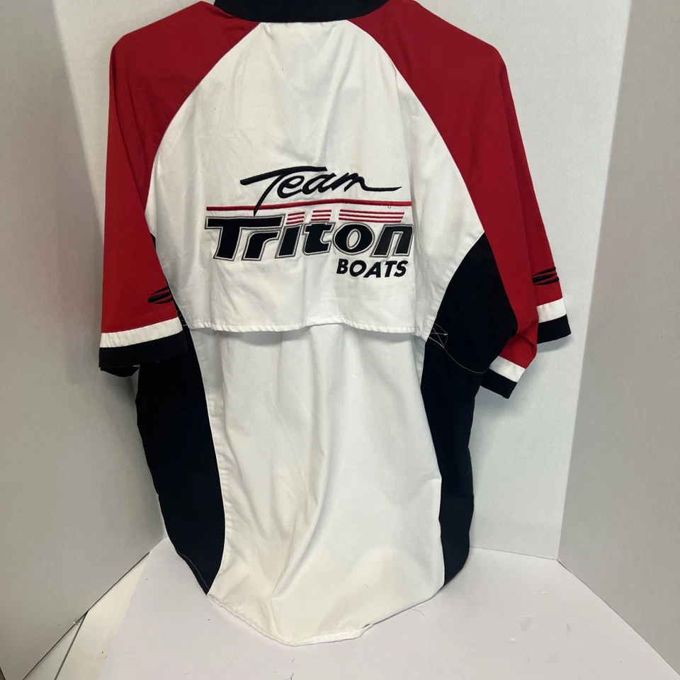 Camisa Jersey de Pesca Bordada Emitida por el Equipo TRITON BOATS De Colección Talla L Foto 3 de 3
