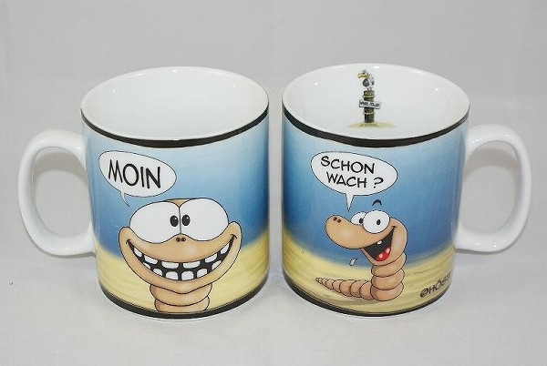 HöSti Jumbo Becher Tasse Kaffeepott- Moin Schon Wach- Maritim 500Ml (#428)-image