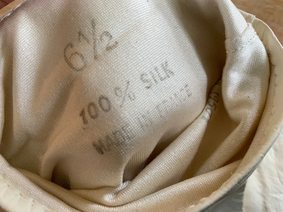 French smooth GOAT skin Leather silk elbow length opera Dressy Gloves size 6.5 - Image 2 of 4