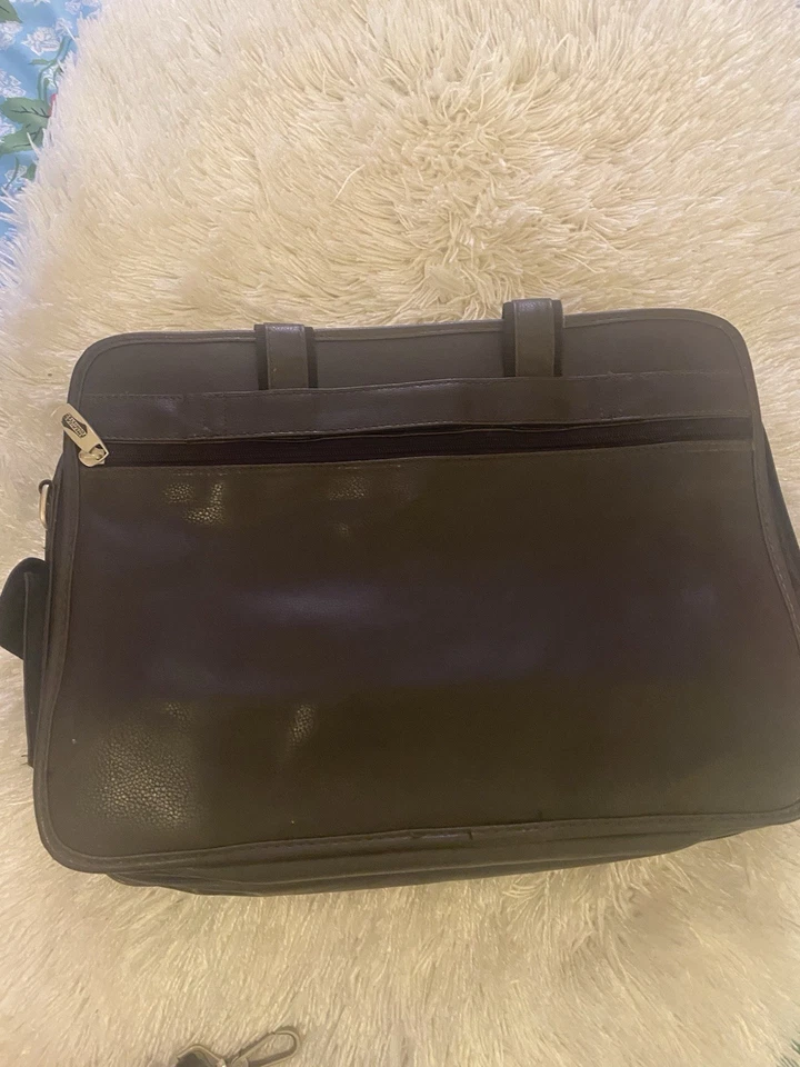 American Tourister Leather Bag Laptop Brown Briefcase Carry-on messenger travel - Image 3 of 4