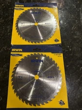 Lot If 2 Irwin Classic 15230ZR 7-1/4" x 40T General Purpose Circular Saw Blades
