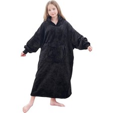 Cozy Oversized Wearable Blanket Sweatshirt Thick Fleece Lined Sherpa Hooded