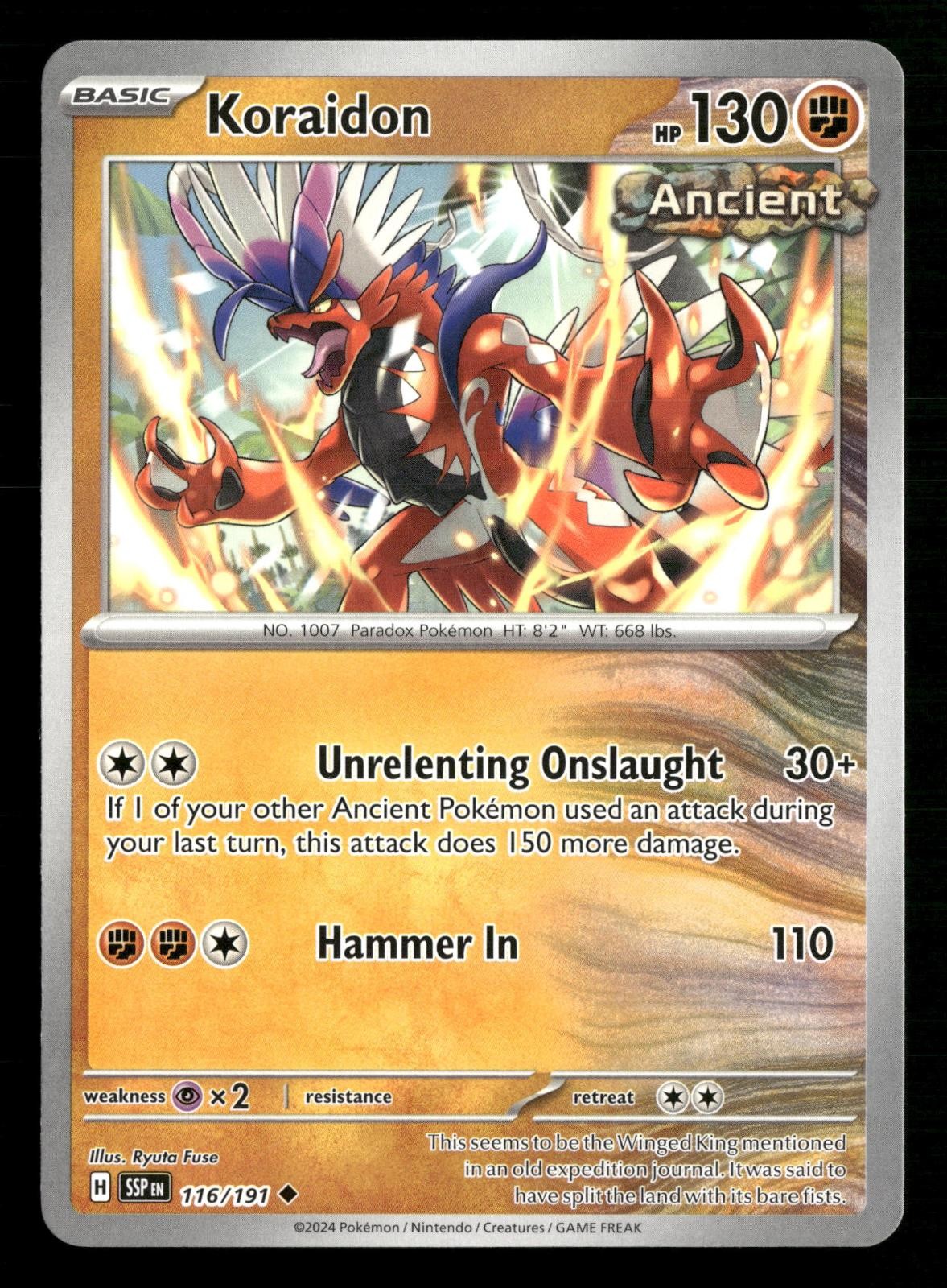 Koraidon 116/191 Uncommon Surging Sparks Pokemon Lightly Played